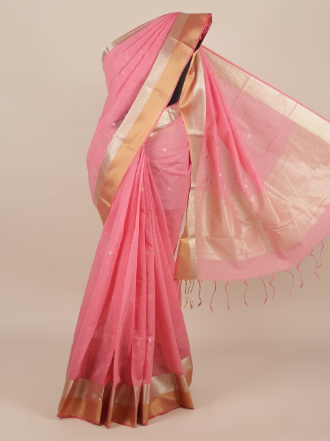 

Pothys Pink Woven Design Jute Silk Saree