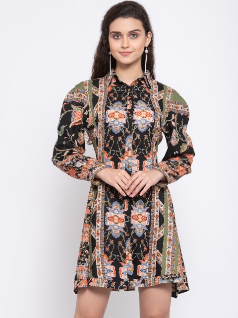 

Zastraa Women Multicoloured Printed Shirt Dress, Multi