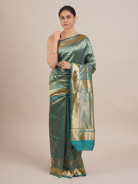 

Pothys Blue Woven Design Jute Silk Saree