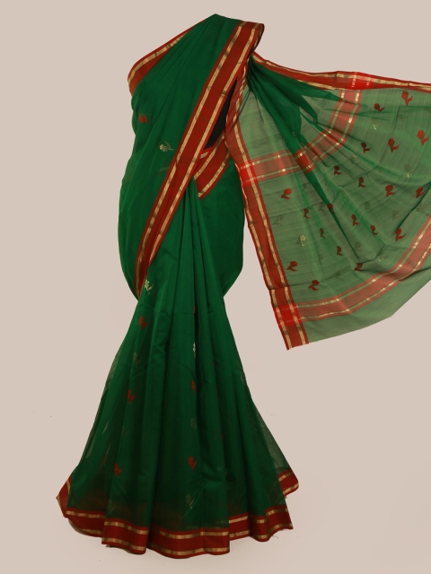 

Pothys Green Pure Silk Woven Design Kanjeevaram Saree