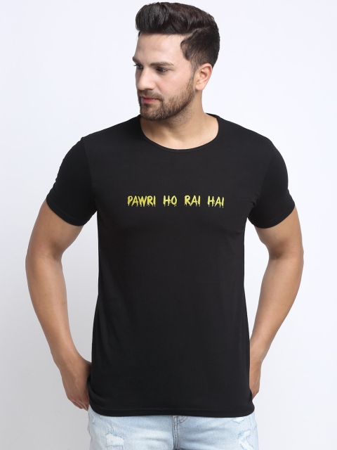

VIMAL JONNEY Men Black Printed Round Neck T-shirt