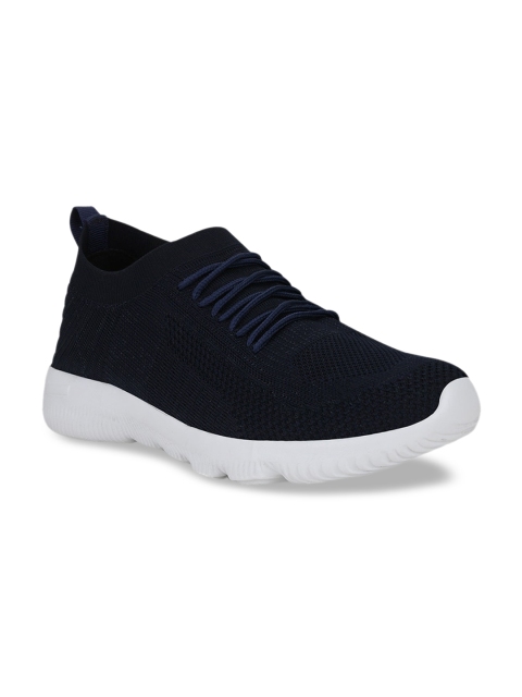 

FAST TRAX Men Navy Blue Woven Design Slip-On Sneakers Casual Shoes