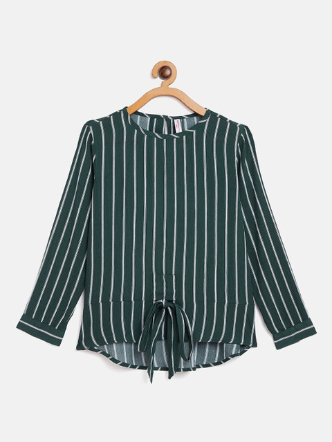 

Crimsoune Club Green Striped Regular Top