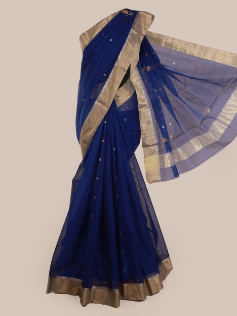 

Pothys Blue Pure Silk Woven Design Kanjeevaram Saree