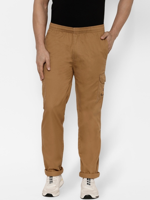 

SAPPER Men Khaki-Coloured Slim Fit Solid Cotton Cargos