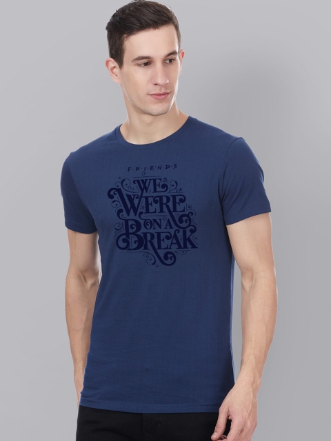 

Free Authority Men Blue Friends Printed Round Neck Pure Cotton T-shirt