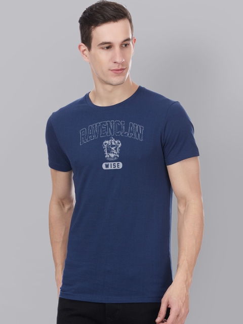 

Free Authority Men Blue Grey Harry Potter Printed Round Neck Pure Cotton T-shirt