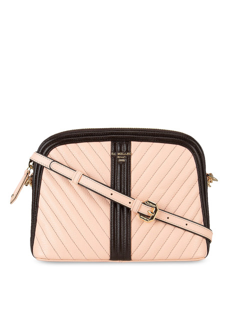 

Da Milano Peach-Coloured Textured Sling Bag