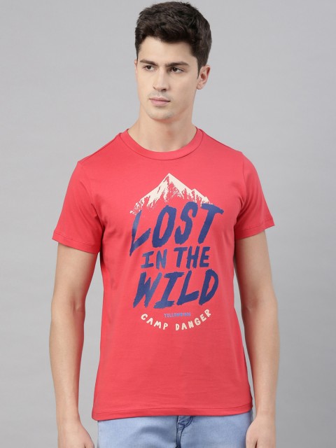 

QUANCIOUS Men Coral Printed Round Neck Organic Cotton Sustainable T-shirt