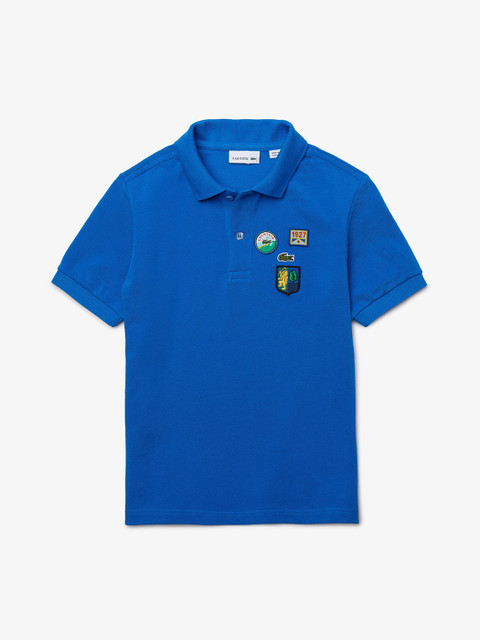 

Lacoste Boys Blue Solid Polo Collar T-shirt