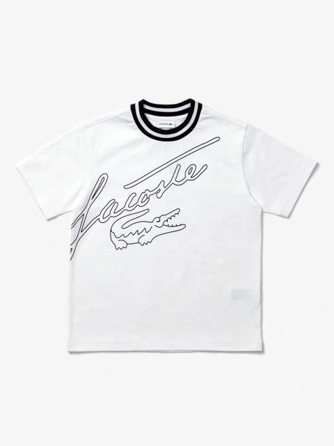 

Lacoste Boys White & Black Brand Logo Print T-shirt