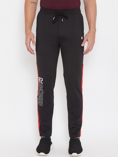 

Bishop Cotton Men Black & White Solid Straight-Fit Track Pants