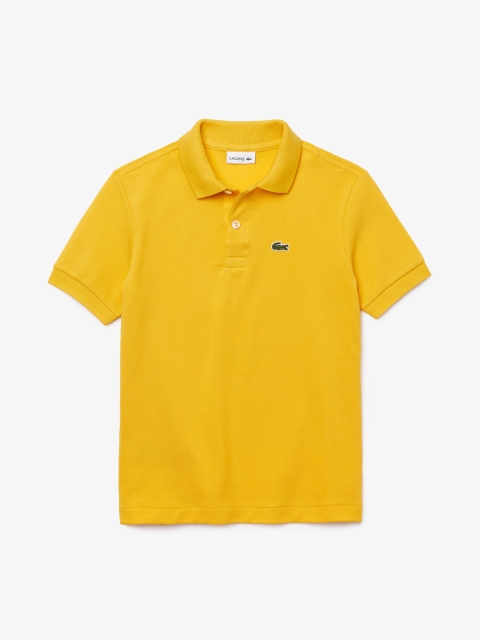 

Lacoste Boys Yellow Solid Polo Collar T-shirt