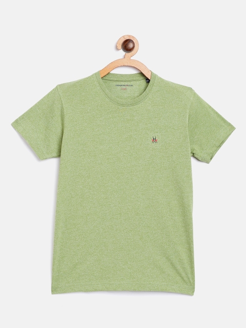 

Crimsoune Club Boys Green Solid Round Neck T-shirt