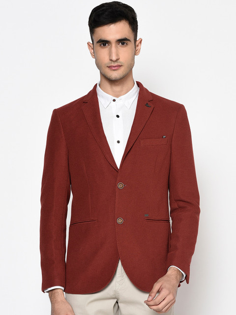

Blackberrys Men Brown Solid Tailored Jacket