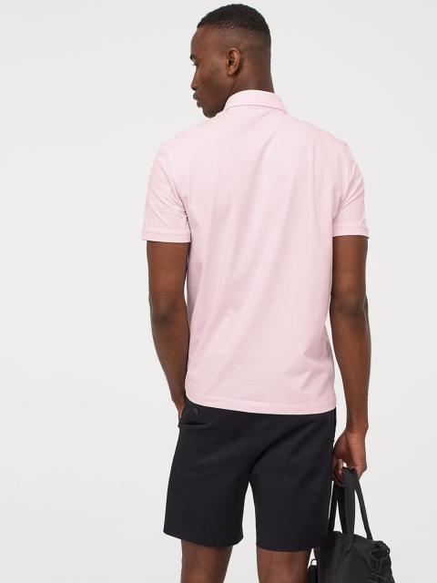

H&M Men Pink Solid Slim Fit Polo Shirt