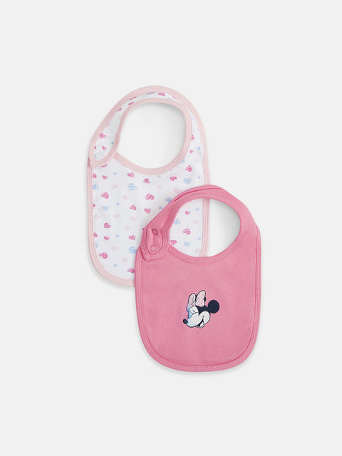 

Pantaloons Baby Infant Girls Pack Of 2 Pure Cotton Printed Bibs, Pink