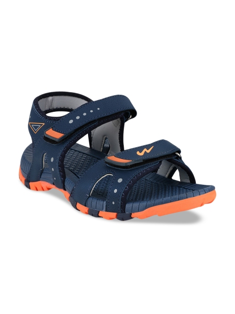 

Campus Men Blue & Orange Printed Joy Pro Sports Sandals
