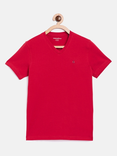 

Crimsoune Club Boys Red Solid V-Neck T-shirt