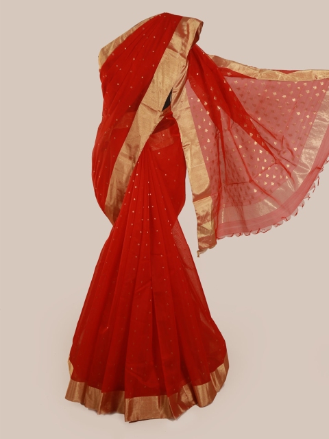 

Pothys Red Pure Silk Woven Design Kanjeevaram Saree