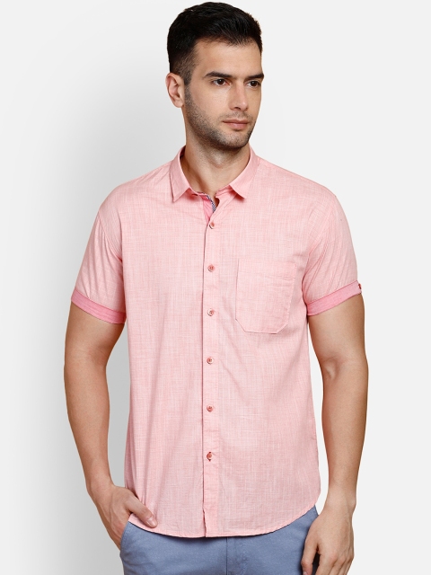 

COBB Men Pink Slim Fit Solid Casual Shirt