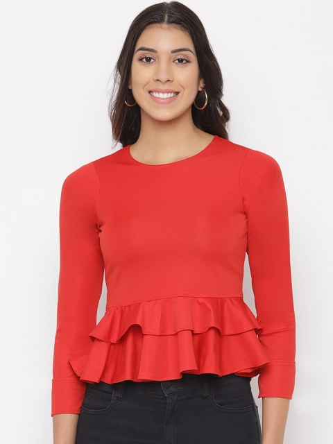 

STALK Red Peplum Top