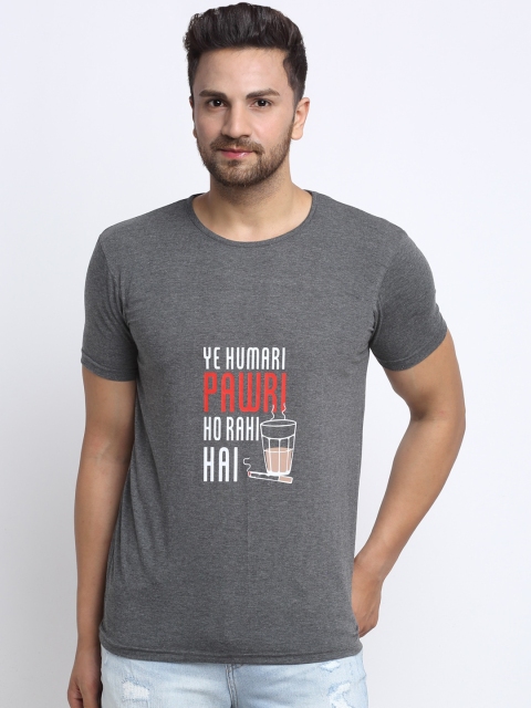 

VIMAL JONNEY Men Grey Printed Round Neck T-shirt