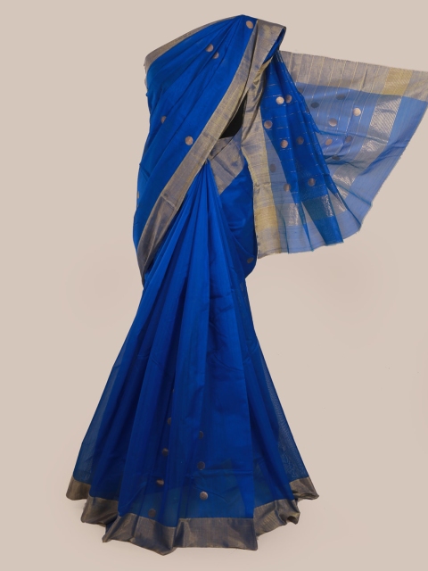 

Pothys Blue Pure Silk Woven Design Kanjeevaram Saree