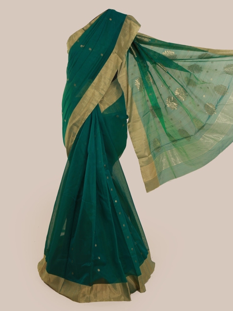 

Pothys Green Pure Silk Woven Design Kanjeevaram Saree
