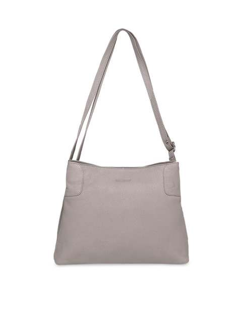 

WildHorn Grey Solid Genuine Leather Shoulder Bag