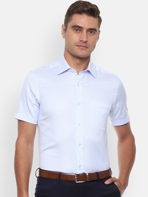 

Louis Philippe Men Blue Regular Fit Self Design Casual Shirt