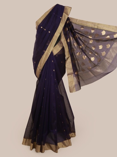 

Pothys Navy Blue Pure Silk Woven Design Kanjeevaram Saree