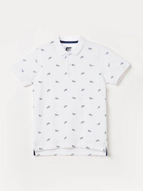 

Fame Forever by Lifestyle Boys White Printed Polo Collar T-shirt