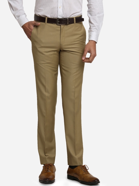 

METAL Men Khaki Slim Fit Solid Formal Trousers