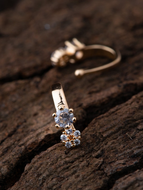 

Alankruthi Set Of 2 Gold-Plated White CZ-Studded Nosepins