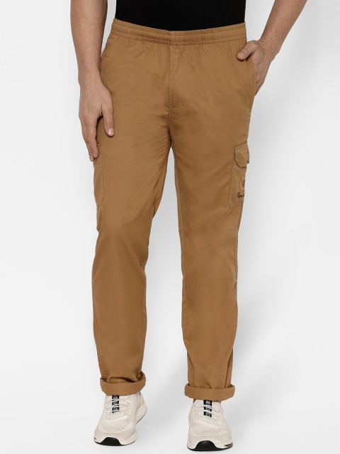 

SAPPER Men Khaki Slim Fit Solid Cotton Cargos