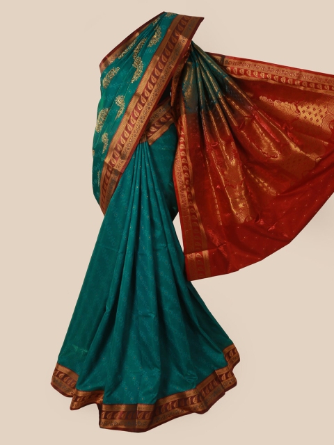 

Pothys Teal Art Silk Woven Design Banarasi Saree