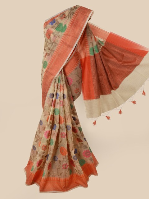

Pothys Cream-Coloured Woven Design Supernet Saree