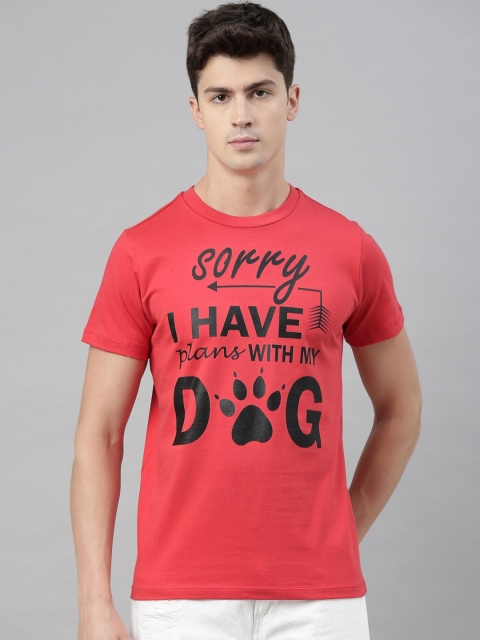 

QUANCIOUS Men Coral Printed Round Neck Sustainable T-shirt