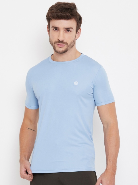 

Bishop Cotton Men Blue Solid Round Neck T-shirt