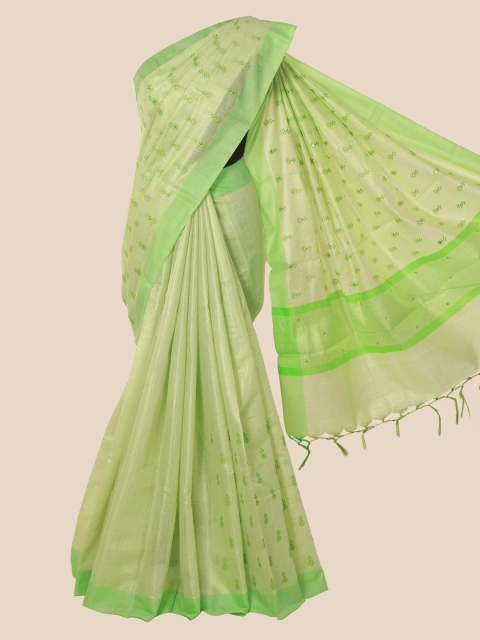 

Pothys Green Woven Design Tissue Saree