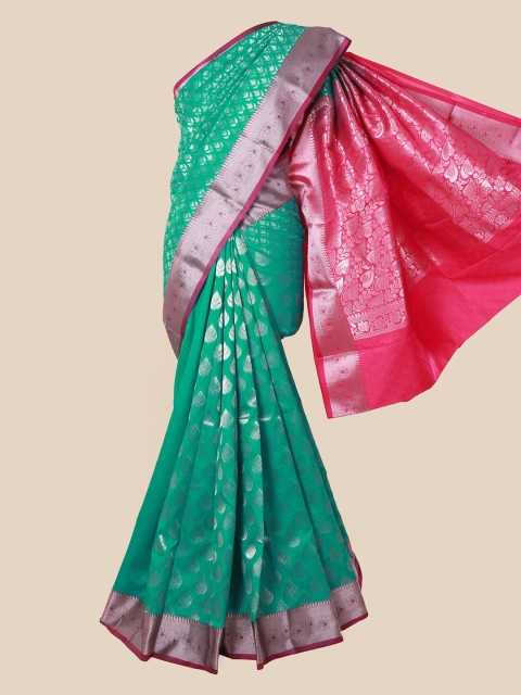 

Pothys Green Woven Design Jute Silk Saree