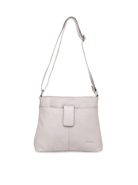 

WildHorn Off-White Textured Genuine Leather Sling Bag