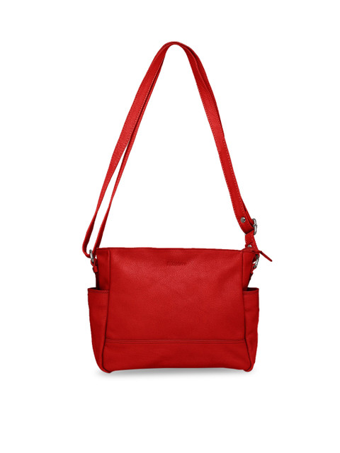 

WildHorn Red Solid Genuine Leather Shoulder Bag