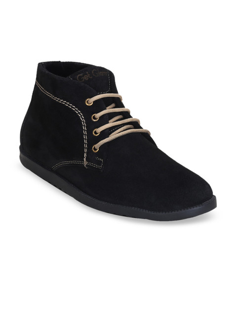 

Get Glamr Men Black Suede Mid-Top Flat Boots