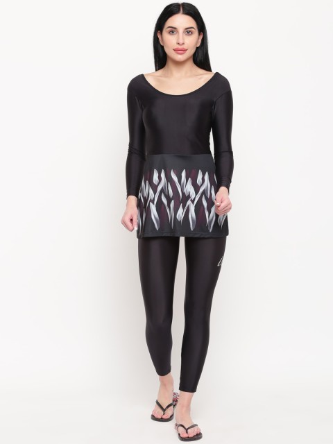 

iO Women Black Printed Swim Set