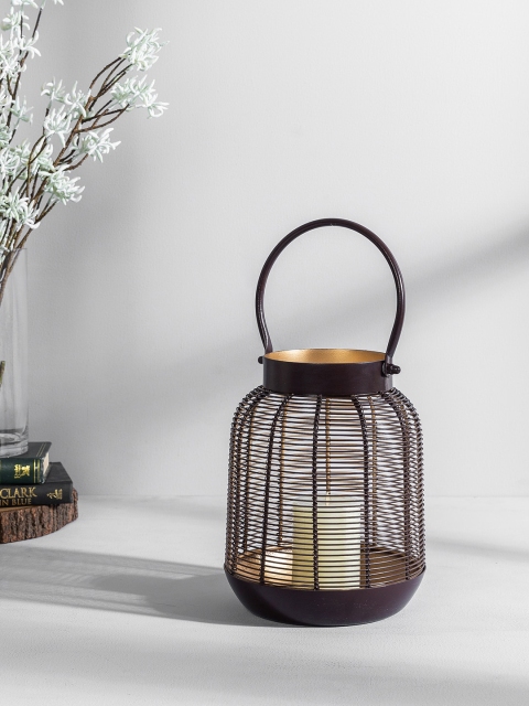 

Pure Home and Living Coffee Brown Small Spherical Caged Lantern Candle Holder