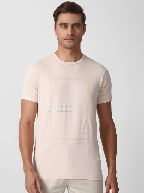 

Louis Philippe Sport Men Beige Printed Round Neck Cotton T-shirt