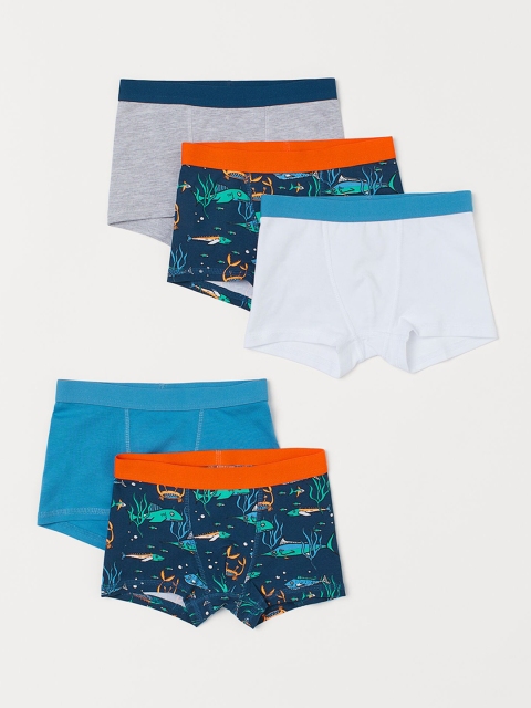 

H&M Boys Multicoloured Printed 5-Pack Boxer Shorts, White