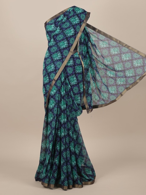 

Pothys Blue Printed Poly Chiffon Saree